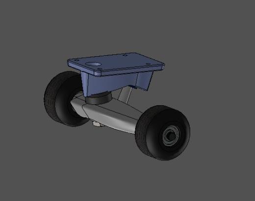 带轮子的滑板3D型号缩略图